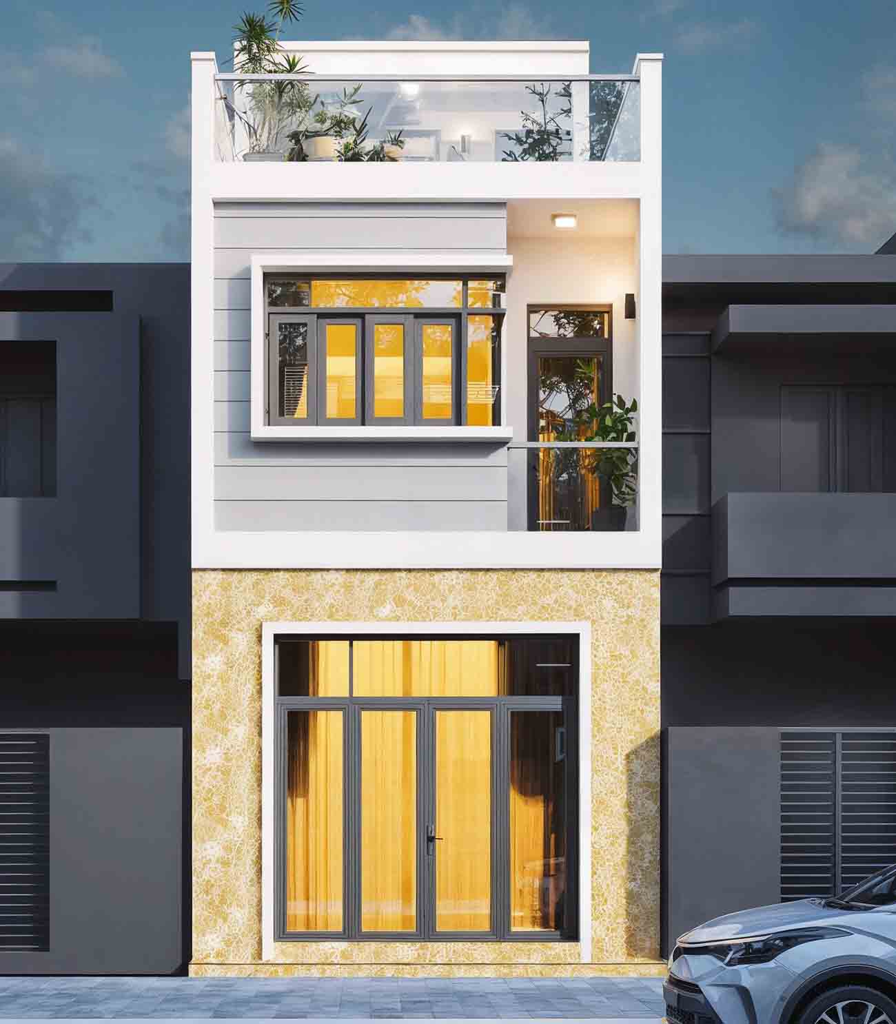 Nhà ống 1 trệt 1 lầu