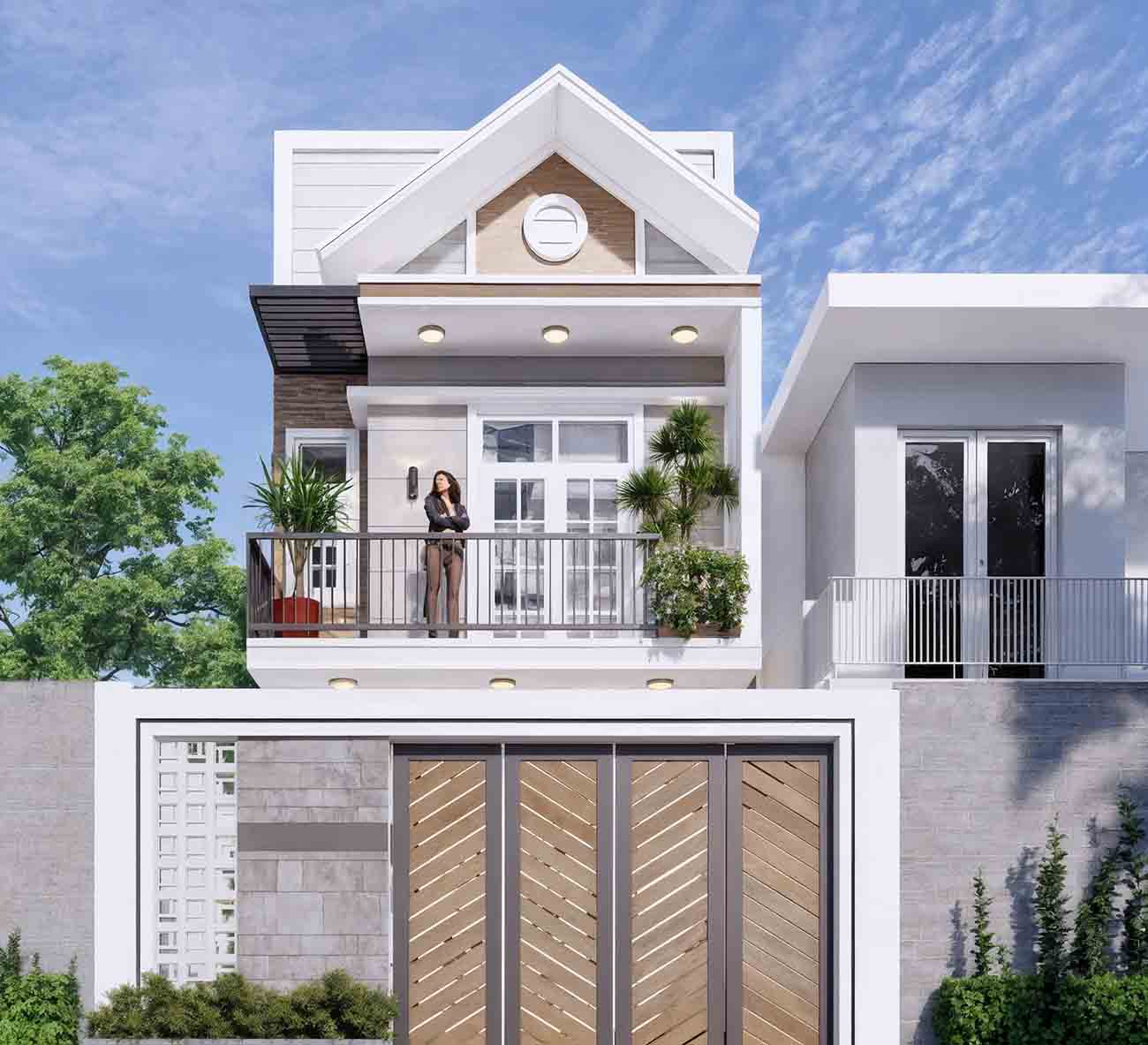 Nhà phố 1 trệt 1 lầu hiện đại
