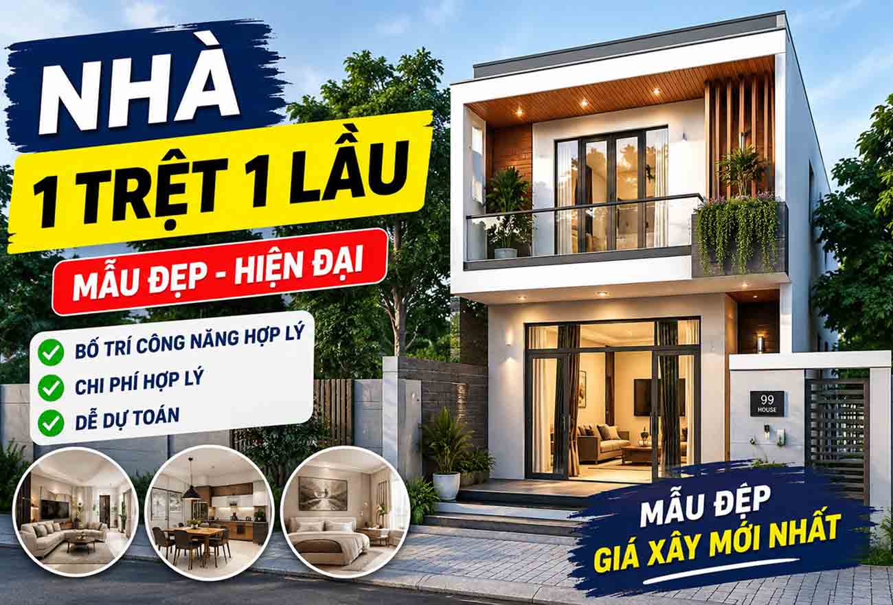 Xây nhà 1 trệt 1 lầu