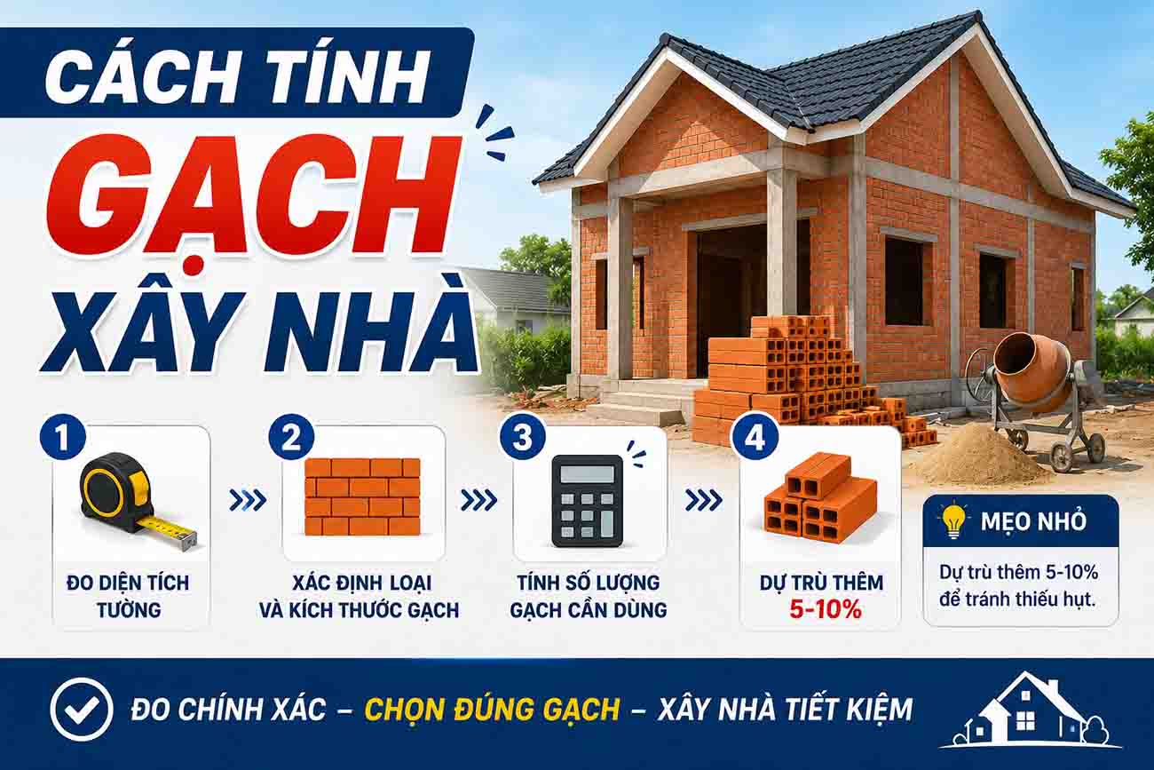Cách tính gạch xây nhà
