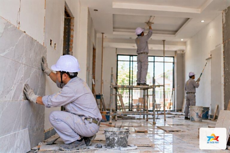 4. Hoàn thiện: trát, ốp lát, trần, sơn, cửa – Sửa nhà nên làm gì trước? Thứ tự sửa hợp lý