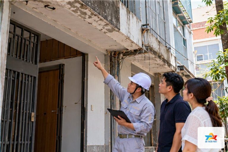 An Thiên Phát khảo sát nhà trước khi sửa như thế nào?