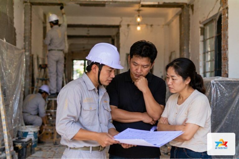 An Thiên Phát sắp xếp thi công nhà có người ở thế nào?