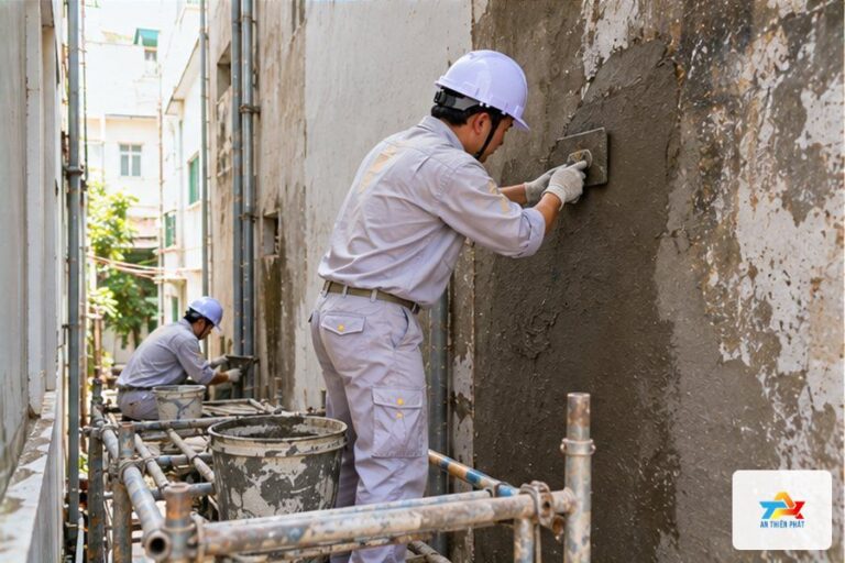 An Thiên Phát xử lý thấm tường giáp nhà bên cạnh như thế nào?