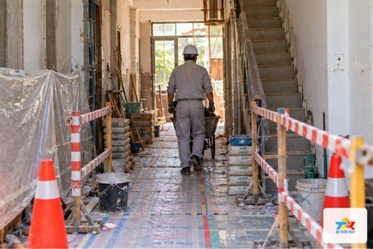 An toàn lối đi – Sửa nhà có người ở: xử lý bụi, ồn, an toàn ra sao?