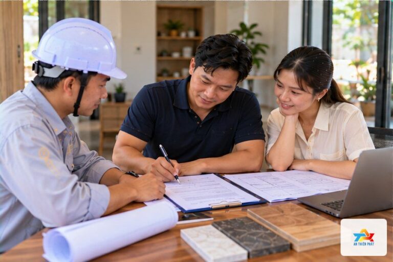 Bước 5: Ký hợp đồng thi công