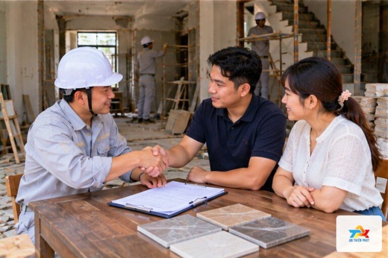 Bước 5 – Ký hợp đồng và triển khai thi công – Quy trình sửa nhà trọn gói tại Thủ Đức
