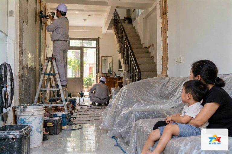 Có nên ở trong nhà khi sửa không?