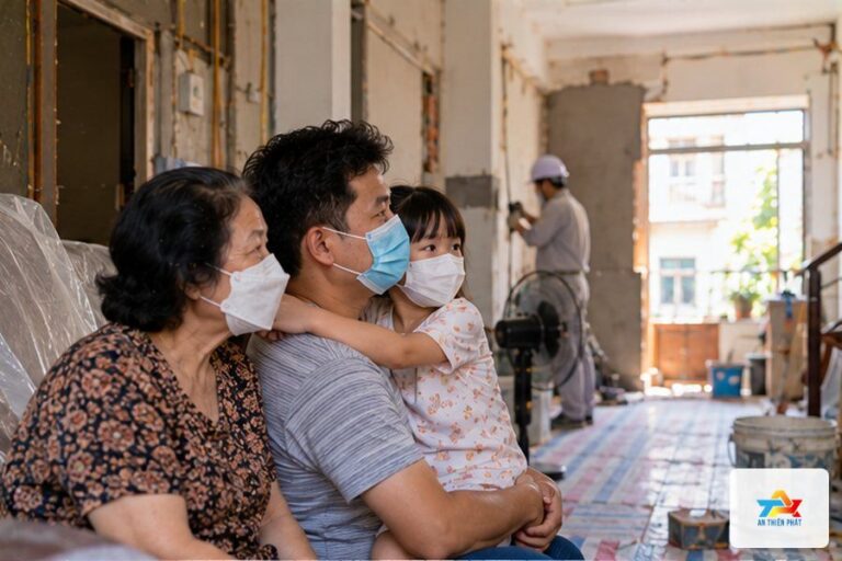 Nhà có trẻ nhỏ, người già, người bệnh hô hấp – Có nên ở trong nhà khi sửa không?